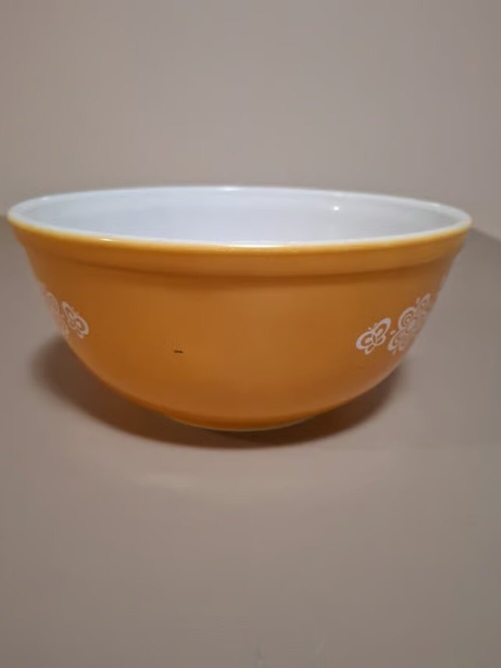 Pyrex Vintage Butterfly Gold 403 Mixing Serving Bowl Gold 2 1/2 Quart Round Bowl - Picture 2 of 8